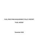 Quarterly Fuel Hedge Report - December 2022 