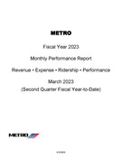 Monthly Performance Report - March 2023