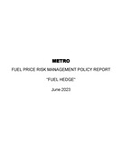Fuel Hedge Report – June 2023