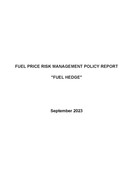 Fuel Hedge Report - September 2023