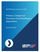 METRORapid University Corridor Project Categorical Exclusion Checklist/Report Appendices