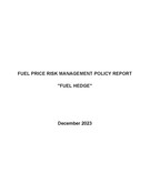 Fuel Hedge Report - December 2023