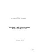 Investment and Funding Policy Union Plan