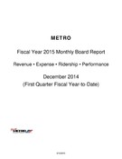 Monthly Performance Report - December 2014