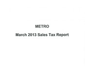 Sales Tax Report (March 2013)