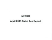 Sales Tax Report (April 2013)