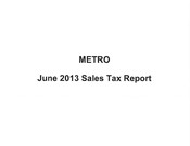 Sales Tax Report (June 2013)