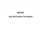 Sales Tax Report (July 2013)