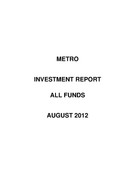 Investment Report - August 2012