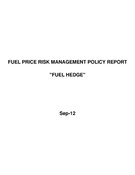 Quarterly Fuel Hedge Report - September 2012