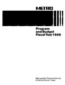 1986 Annual Budget