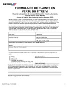 Title VI Complaint Form (French)