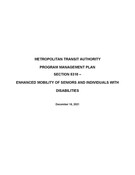 Section 5310 Program Management Plan PMP