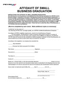 Affidavit of Small Business Graduation Form