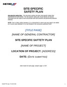 Safety Plan Template (Site-Specific)