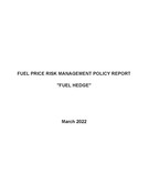 Quarterly Fuel Hedge Report - March 2022