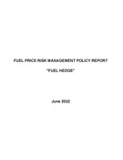 Quarterly Fuel Hedge Report - June 2022