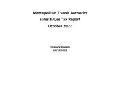Sales Tax Report (October 2022)